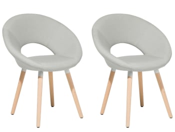Roslyn - Lot de 2 chaises design gris clair