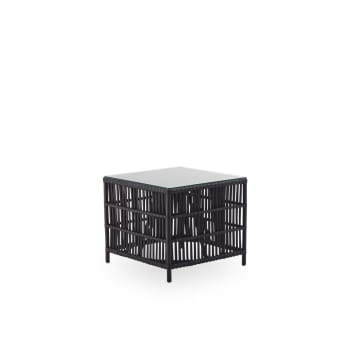 Donatello - Tables basse carrée en rotin noir mat
