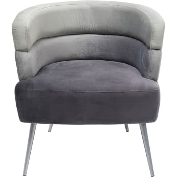 Sandwich - Fauteuil en velours gris et acier chromé