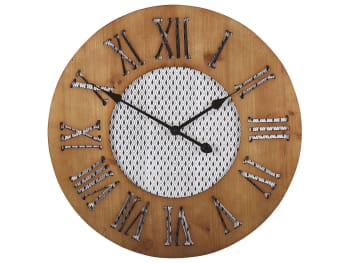 Cuilco - Reloj de pared madera clara ø60 cm