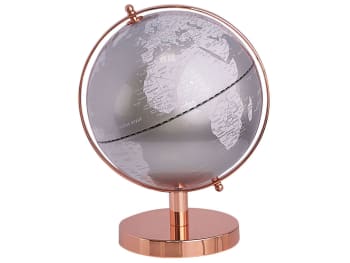 Cabot - Globus silber roségold Metallfuß 28 cm