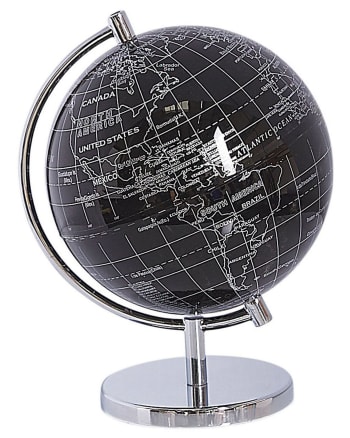 Cook - Globus schwarz silber Metallfuß glänzend 20 cm