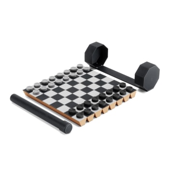ROLZ - Spieleset Schach und Dame, zusammenrollbar mit Aufbewahrungsbox