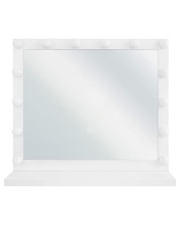 Beauvoir - Miroir de table en métal blanc 50x60