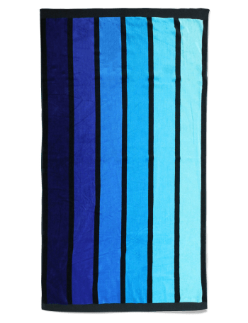 Serviette de plage éponge velours bleu happy Blue 100 x 175
