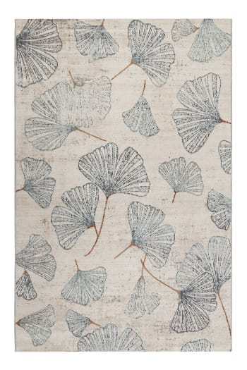 Rivera - Flacher Outdoor-Teppich mit floralem Design und beiger Farbe, 200x290