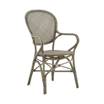 Rossini - Chaise repas empilable en rotin taupe