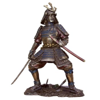 SAMURAI - Statue samurai art aspect bronze H23cm