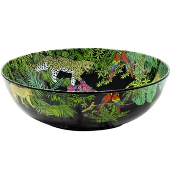 Jungle - Grand saladier mélamine avec des motifs jungle 31 cm