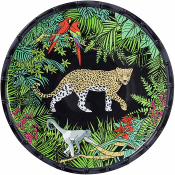 Jungle - Grande assiette plate en mélamine avec des motifs jungle 28 cm