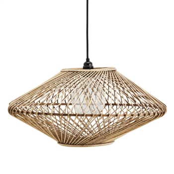 TRAPÈZE - Lampe suspension trapèze en bambou