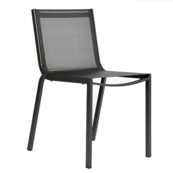 Itac - Chaise aluminium et textilène empilable gris anthracite