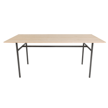 FREQUENCY - Table repas chêne et métal rectangulaire 180 cm