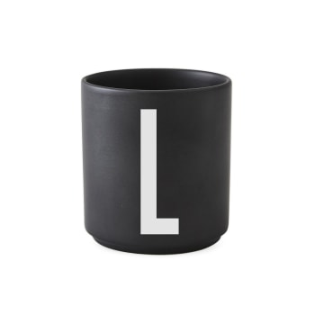 PERSONAL A-Z - Tasse noire design letters porcelaine noir
