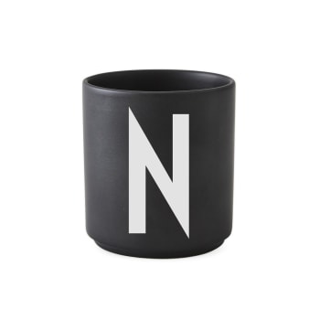 PERSONAL A-Z - Tasse noire design letters porcelaine noir