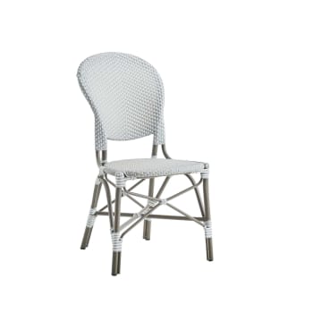Isabelle - Chaise repas en aluminium et fibre synthétique grise