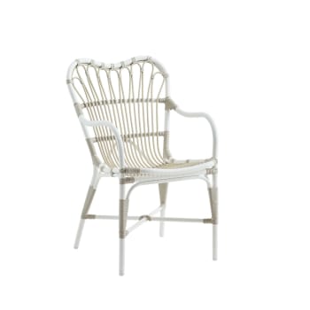 Margret - Chaise repas en aluminium et fibre synthétique blanc
