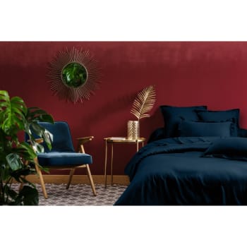 Set Copripiumino Singolo In Raso Di Cotone 100% – Verde Foresta 200x220 Cm Con 2 Federe 80x80 Cm, Cerniera YKK