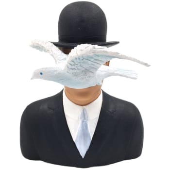 MAGRITTE - Statuette l'homme au chapeau melon de Magritte H15cm
