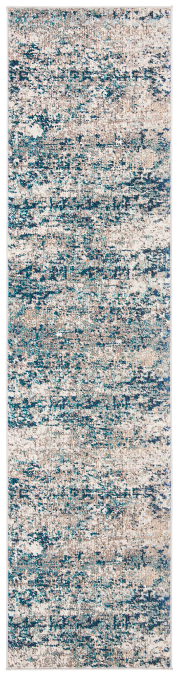 Madison - Tapis de salon interieur en gris & bleu, 61 x 244 cm