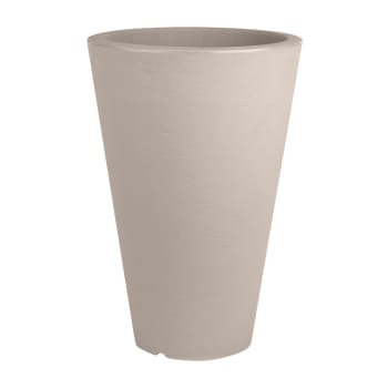 LISCIO SIENA - Pot à fleur en résine recyclable gris tourtelle D52cm