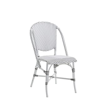 Sofie - Chaise repas empilable en alu et fibre synthétique blanc