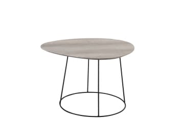 PEARL - Table basse ovale en bois et métal