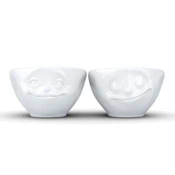 HUMEUR - Set de 2 mini bols rêveur et heureux en porcelaine 100ml