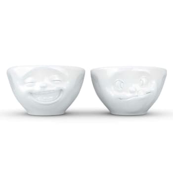 HUMEUR - Set de 2 mini bols gourmand et rieur en porcelaine 100ml