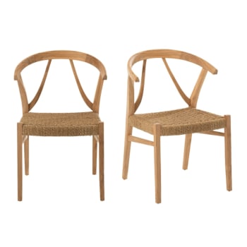 Lojime - Lot de 2 chaises en bois clair style nordique