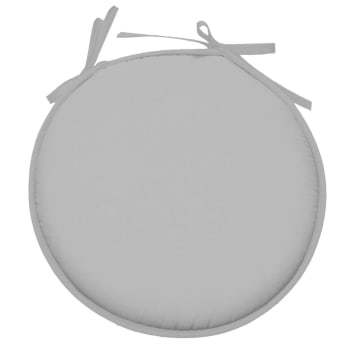 UNI - Galette de chaise polyester gris perle D40cm