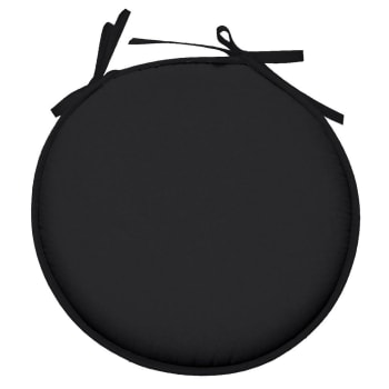 UNI - Galette de chaise polyester noir D40cm