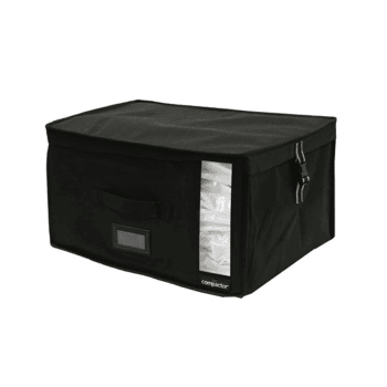 INFINITY - Coffre de rangement sous vide noir 42x42cm
