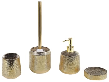 Pinto - Set de accesorios de baño 4 piezas de cerámica dorada