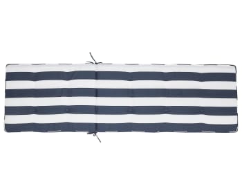 Cesana - Coussin à rayures bleu marine pour transat de jardin L192cm
