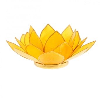 LOTUS - Porte bougie fleur de lotus jaune et or