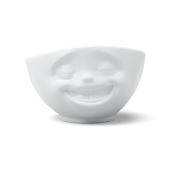 HUMEUR - Ciotola in porcellana espressione "risata" 500 ml bianca