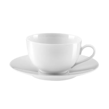 Envie blanc - Tazza e piattino da caffè (x6) in porcellana bianco