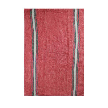 Costa terracotta - Torchon lavé pur lin rouge 50x70