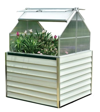 Stretto - Mini invernadero de jardín doble en acero galvanizado blanco
