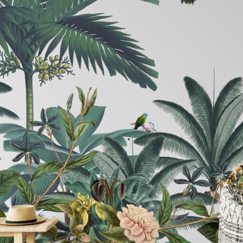 Papier peint panoramique jungle forêt tropicale Zen Bloom 255x260cm