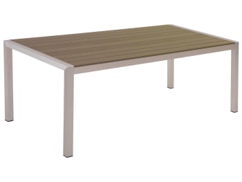 Vernio - Tavolo da giardino alluminio anodizzato marrone 180 x 90 cm