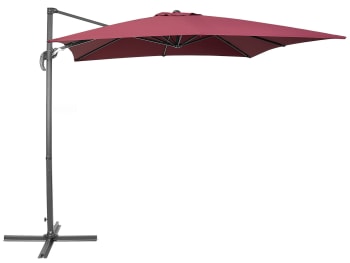 Monza - Parasol de jardin carré 250 x 250 cm bordeaux