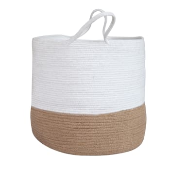 Cestino cotone BIANCO quadrato (M) - ARTEMISIA Home Decor