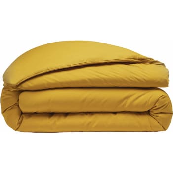Jaune - Housse de couette percale de coton jaune 240x220 cm