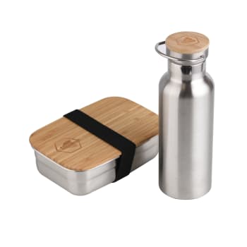 DÉJEUNER - LAGUIOLE - Lunchbox et bouteille isotherme - Acier Inoxydable/Bambou