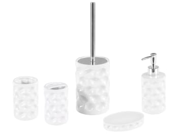 Tirua - Set de accesorios de baño 5 piezas de cerámica blanca