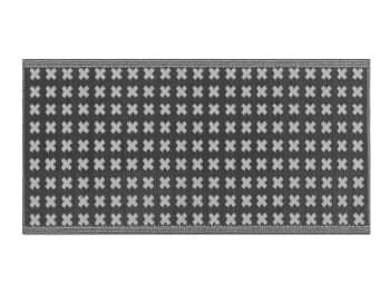 Rohtak - Tappeto da esterno nero con motivo geometrico 90 x 180 cm