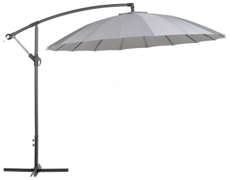 Ombrellone a palo decentrato grigio Sonora NATERIAL L 282 x 391 cm con telo tortora