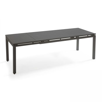 Galilée - Table de jardin extensible 8 places en aluminium noir 180/240 cm